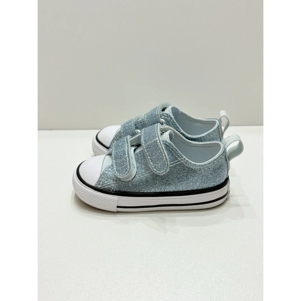 Converse Metallic Glittered Blue Sneakers Size 5c‎ Toddler